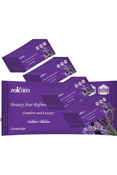 Zalcoon Refreshing Towel Wipes, Cotton Refreshment White Towels (100 Packs, 23x23cm) Mildly Scented Pre-mois