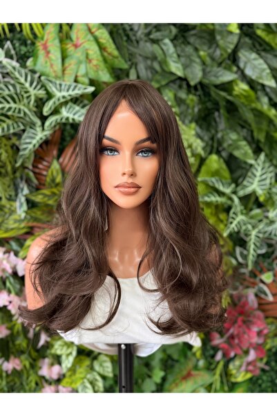 favorim peruk Luxury yeni sezon gerçek saç dokusunda kumral dalgalı peruk
