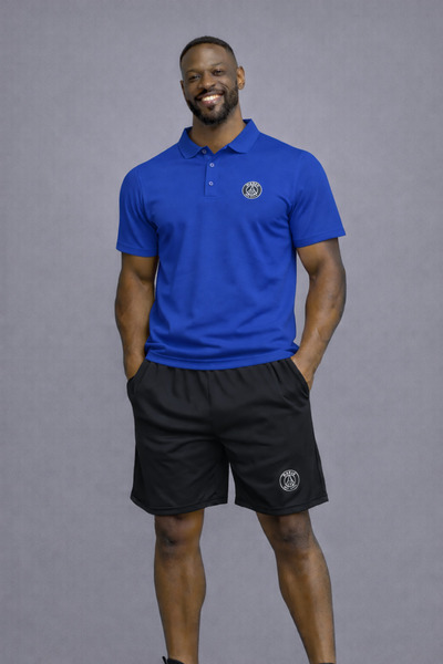 NOFLEN طقم شورت باريس مطبوع للرجال ذو ياقة بولو