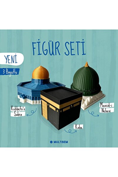 Multibem Yayınları FİGÜR SETİ - KABE - MESCİDİ NEBEVİ - MESCİDİ AKSA