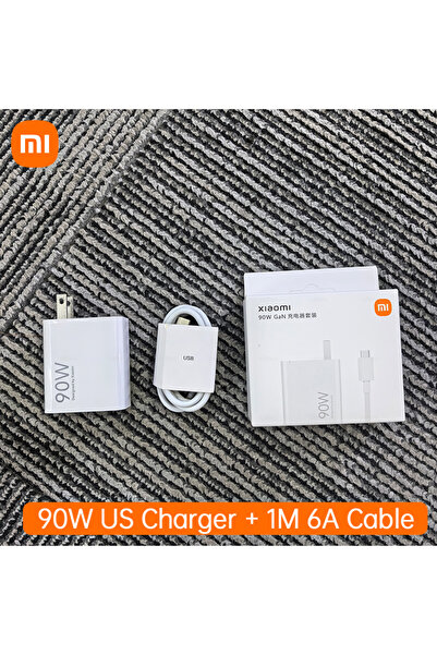 Xiaomi 90W US Charger Set 90W Charger 67W 55W 33W Type C Adapter 6A Fast Charging USB3.0 Cable Mi 15 15T 1