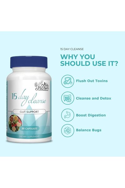 Mila Miamor 15 Day Cleanse - Gut and Colon Support - Advanced Gut Cleanse Detox for Women & Men with