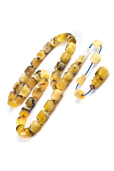 TESBİHCİBABA Master Craftsmanship Special Cut Natural Rock Drop Amber Prayer Beads