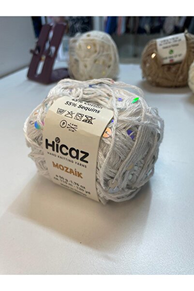 HİCAZ YARN %100 COTTON(PAMUK) BEYAZ 3-6 MM PULLU ÖRGÜ &ÇANTA İPİ . YUMAKLAR 5...