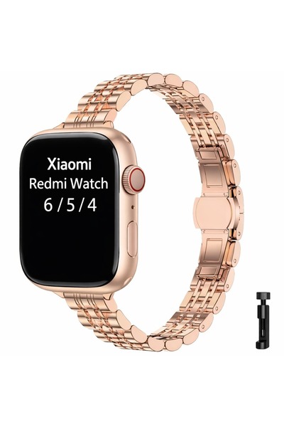 Alstrap Redmi Watch 6 / 5 / 4 Compatible Stainless Steel Fine Cut Design Band...