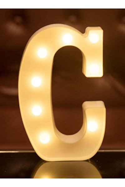 festive حرف C مزخرف من البلاستيك بتقنية LED
