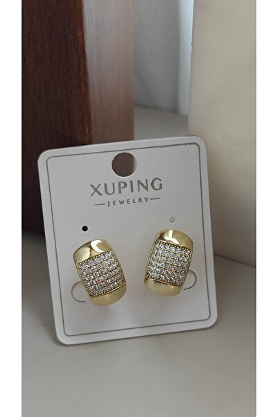 DİAVENTA TAKI VE AKSESUAR Xuping Vip Küpe -Oval Dikdörtgen Xuping Gold Küpe K...