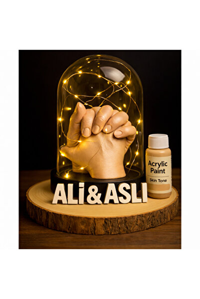 Handartmill Kişiye Özel İsimli LED Fanuslu El Heykeli Yapım Seti – Ten Rengi ...