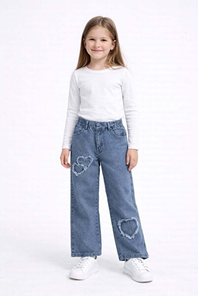 ModaPlaza Girl's Pearl Star Embroidered Trousers
