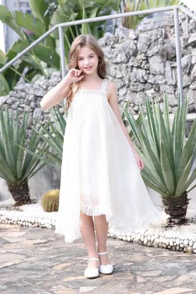 Alesaei-mondo tondo فستان بناتي سكري علاقي بفصوص 7209