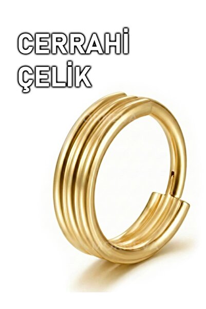 MORNEVA Cerrahi Çelik Tek Delikte Üçlü Halka Görünümlü Helix Conch Tragus Pie...