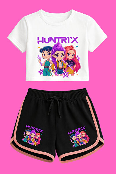 MECH BUTİK Set de pantaloni scurți K-Pop Demon Hunters Huntirx cu imprimeu