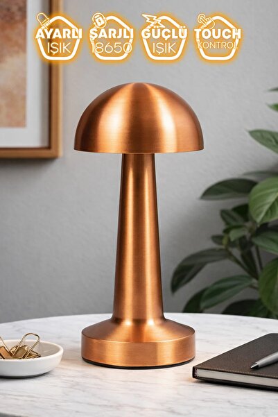 LeylArt Masa Üstü Lamba - Ledli Masa Lambası - Şarjlı Mantar Gece Lambası Led...