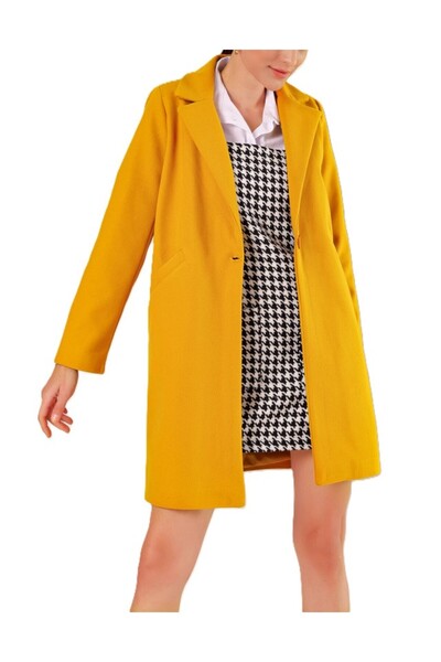 NAYBER FASHİON KADIN DÜĞMELİ ŞIK KAŞE KABAN