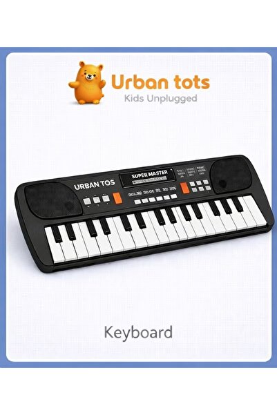 URBAN TOTS بيانو إلكتروني بلوحة مفاتيح، 61 مفتاحًا، لوحة مفاتيح تعليمية موسيق...