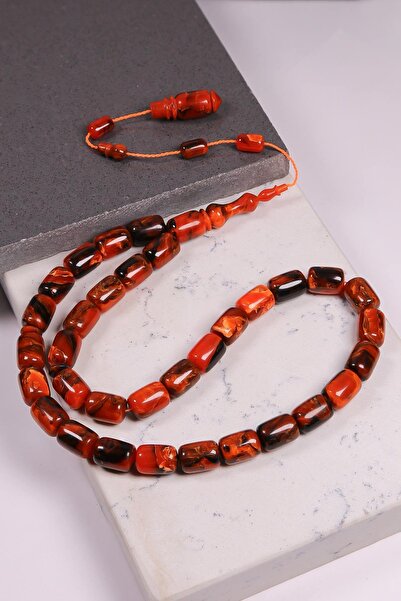 TESBİHKENTİ Unique Color Ahengi Marbled Crimped Amber Prayer Beads
