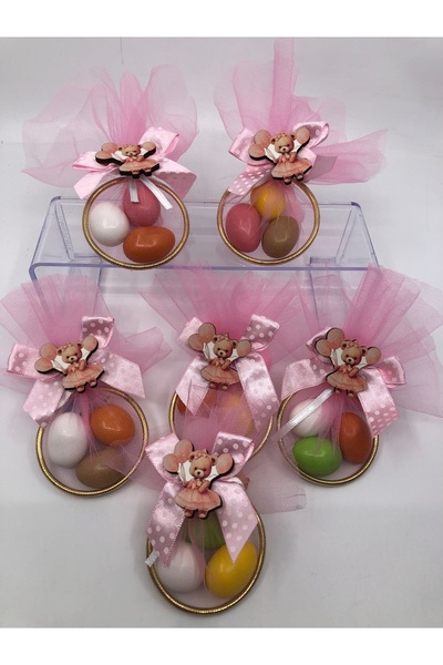 Lavin Çikolata 25 adet Renkli Drajeli Tüllü Bebek Hediyelik