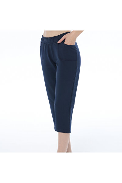 ASN concept Women's Navy Blue Color Karyoka Stitched Capri (with Large Size Option)