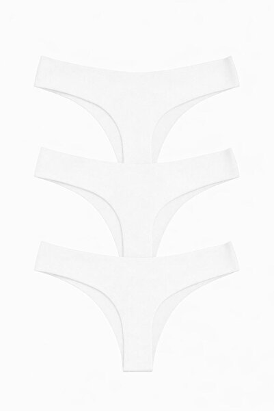 Adeniz Kadın Lazer Kesim Normal Bel Tanga Külot 3'lü Paket– Dikişsiz, İz Yapm...