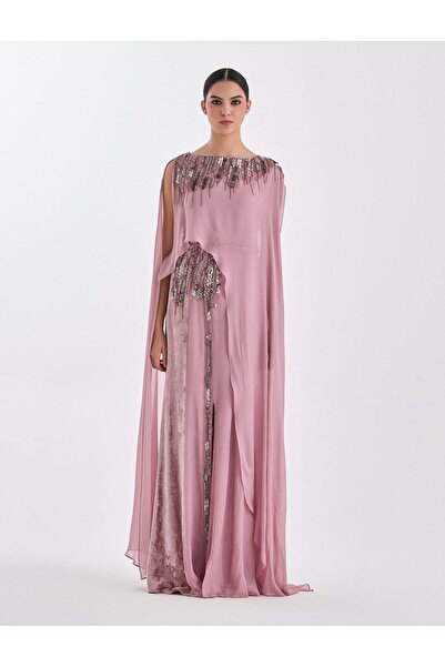 shalky Hand-Embroidered Evening Dress