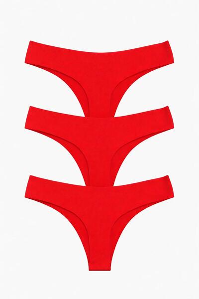 Adeniz Kadın Lazer Kesim Normal Bel Tanga Külot 3'lü Paket– Dikişsiz, İz Yapmaz, Esnek Kumaş-Yılbaşına Özel