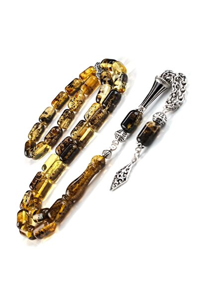 TESBİHCİBABA Old Class Yoğun Fosilli Kapsül Damla Kehribar Tesbih