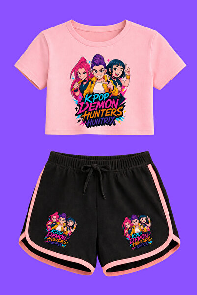MECH BUTİK Set de pantaloni scurți K-Pop Demon Hunters Huntirx cu imprimeu
