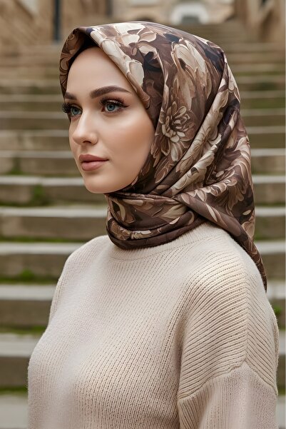 İmajButik Brown İpekhan Soft Digital Cotton Scarf