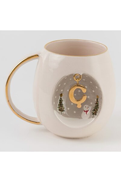 BSK Ceramics Handmade Winter Mug with Porcelain Letters