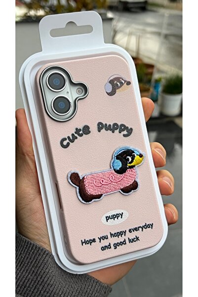 EDELFU iPhone 16 - Dog Pattern Silicone Cover Phone Case with Raised Camera Protection