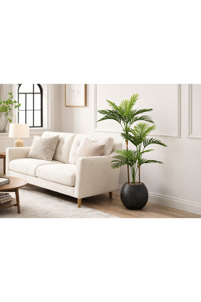 AMZOE Artificial palm tree with 3 branches and a pot – 120 cm high
