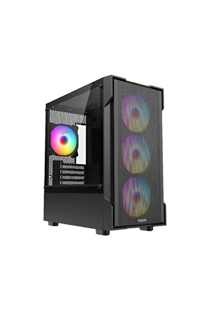 FAZEON F1 M650Bbm 650W 80 4X Rainbow Fixed Led Fan Micro Atx 2Xusb3.0 Black Case