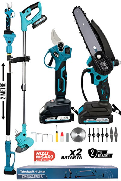 KIMMERPLUS Akülü Budama Makası ve Budama Testeresi şarjlı tırpan uzatmalı tel...
