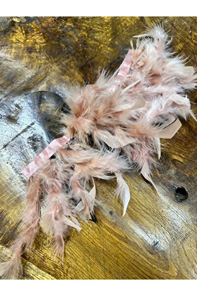 Gönülden Tasarım Powder Pink Feather Ribbon Sewing Accessory25X13 cm