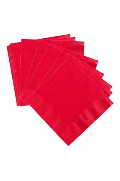 Party Time 24-Pieces Red Table Tissue/Paper Napkins - Soft Dinner Napkin for Weddings, Parties, Rest