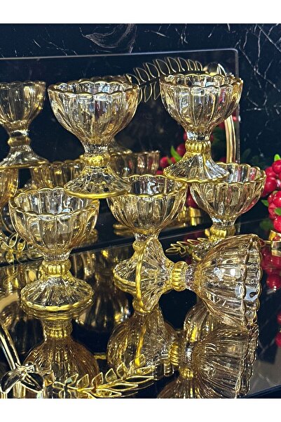 pırıltı home 6-Piece Gold Lucky Dish-Recipe Bowl-Presentation Bowl