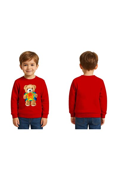 SEDİRLİ Unisex αρκουδάκι με τύπωμα Παιδικό φούτερ 3 νήματα με ανάγλυφο
