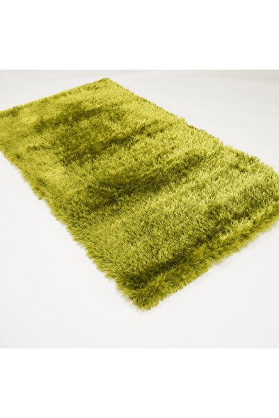 Halıcızade Shaggy Serisi El Dokuma Sade Desenli Yeşil Halı