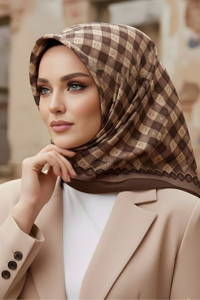 İmajButik Koyuv Mink İpekhan Soft Digital Cotton Scarf