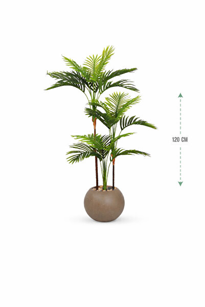AMZOE Artificial palm tree with 3 branches and a pot – 120 cm high