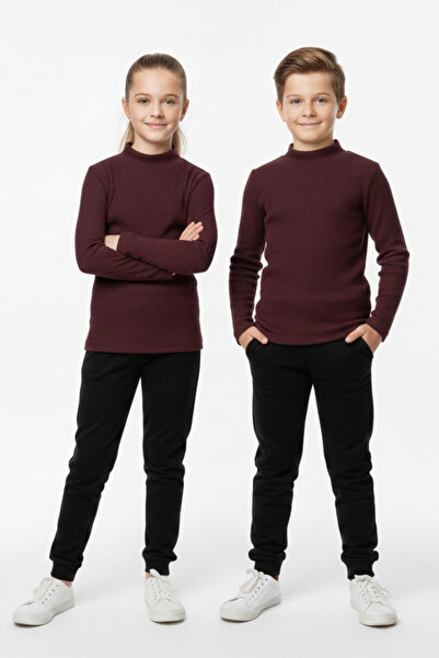 Shifre Half Turtleneck Children's Bodysuit Burgundy