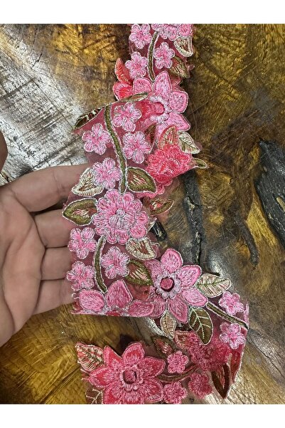 Gönülden Tasarım Broderie cu flori din argint sterling Accesoriu pentru cusut 90x6 Cm