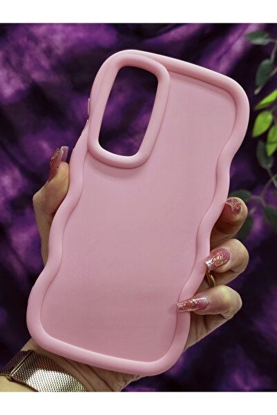 Magic Ring حافظة سامسونج جالاكسي A35 المتوافقة ذات الملمس الناعم والحواف المموجة باللون الوردي البودرة