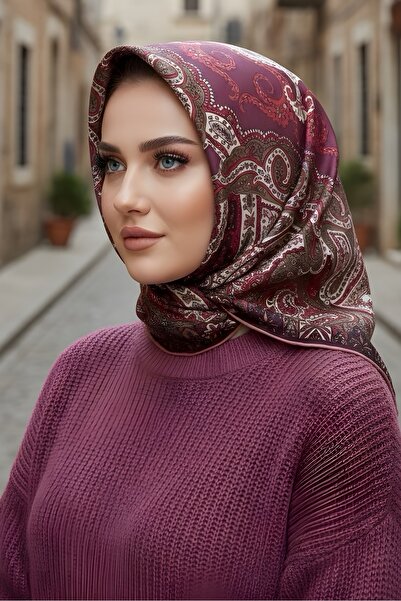 İmajButik Plum İpekhan Soft Digital Cotton Scarf