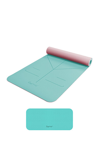 Gymo Hizalamalı 6mm TPE Yoga Matı Pilates Minderi Diz Dirsek Koruyucu Matlı S...