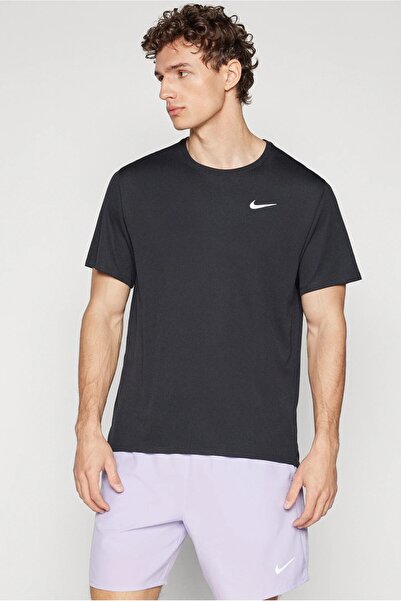 Nike Dri-Fit Uv Miler Ss Men's Black Sports T-Shirt