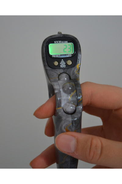 Bilenler Digital Zikirmati Model Prayer Beads – Led Lighted, Counts 100 Recitations, Zikir Counter with Reset Button Gray