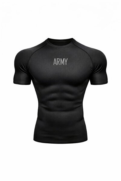 GAZELMANYA ARMY Premium Compression Kısa Kol Fitness Body Gym Sporcu Kısa Kol...
