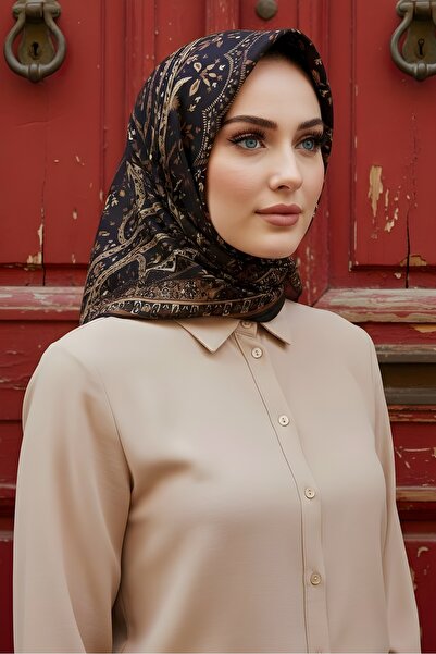 İmajButik Brown İpekhan Soft Digital Cotton Scarf