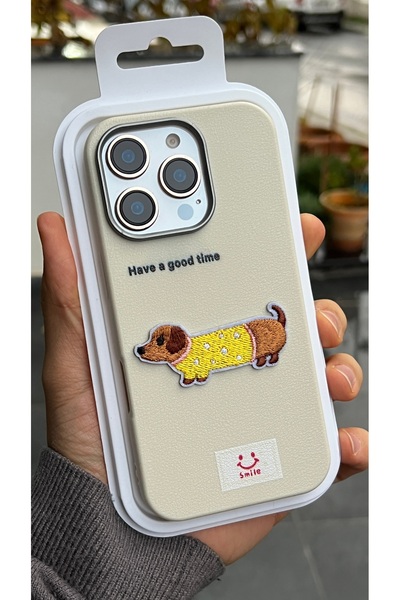 EDELFU iPhone 16 Pro Max - Dog Pattern Silicone Cover Phone Case with Raised Edge Around Camera